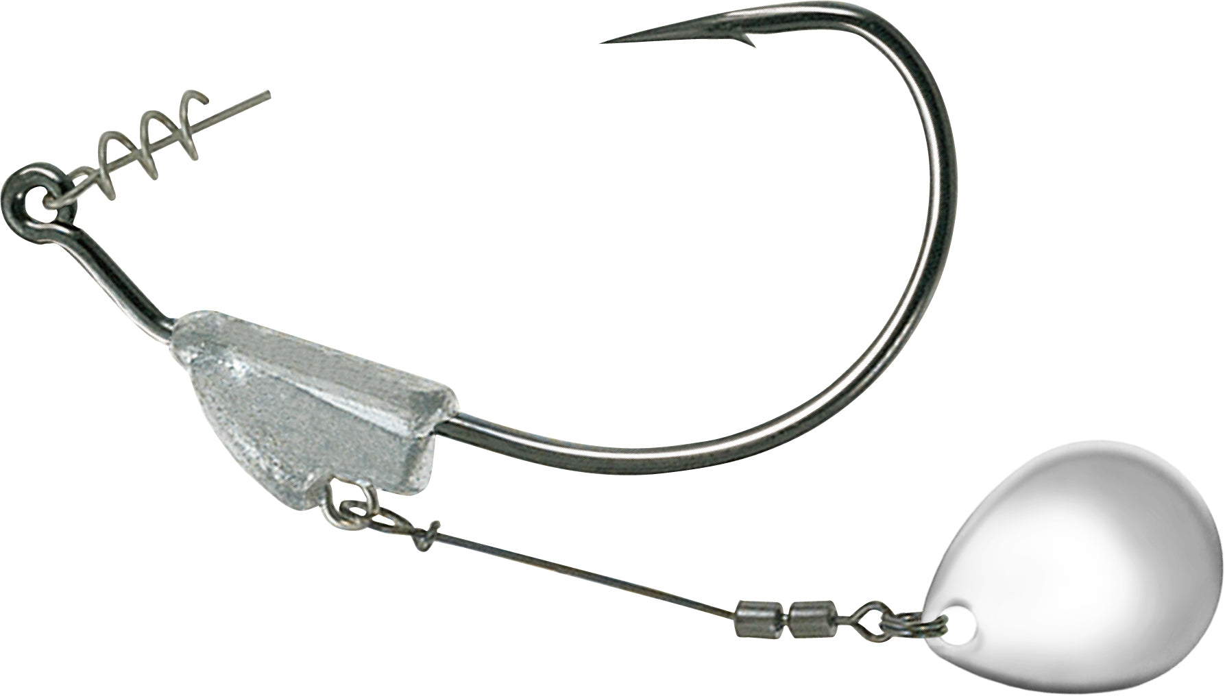 Harmony Fishing - Razor Series Underspin Swimbait Hooks 4 Pack w/ 5 Bait  Pegs - Swimmer Hooks with Flashy Willow Spinner Blades 3/8 oz 8/0 Hook